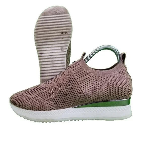 ✅Carvela Janeiro Embellished Knitted Trainers BLUSH Pull On Sneakers Women's 36 - Picture 2 of 13